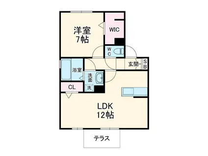 ビクトワールコート(1LDK/2階)の間取り写真