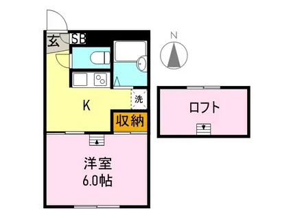 アクティブ(1K/1階)の間取り写真