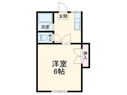 駒木コーポ(1K/2階)の間取り写真