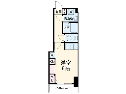 リーフコンフォート本厚木(1K/5階)の間取り写真