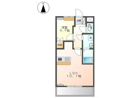 ル・コントブルー(1LDK/2階)の間取り写真