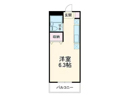 BCASA熊谷ⅢRE-BORN(ワンルーム/2階)の間取り写真