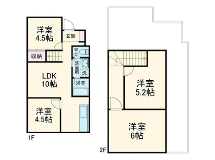 名鉄名古屋本線 中京競馬場前駅 徒歩10分 2階建 築56年(4SLDK)の間取り写真