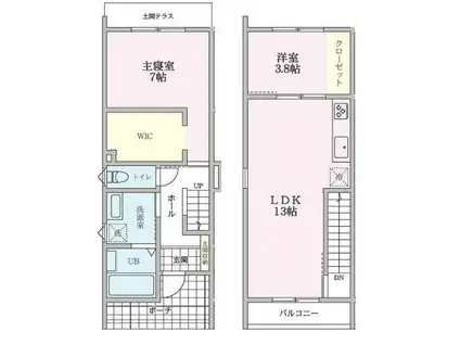 riverside terrace(2LDK)の間取り写真