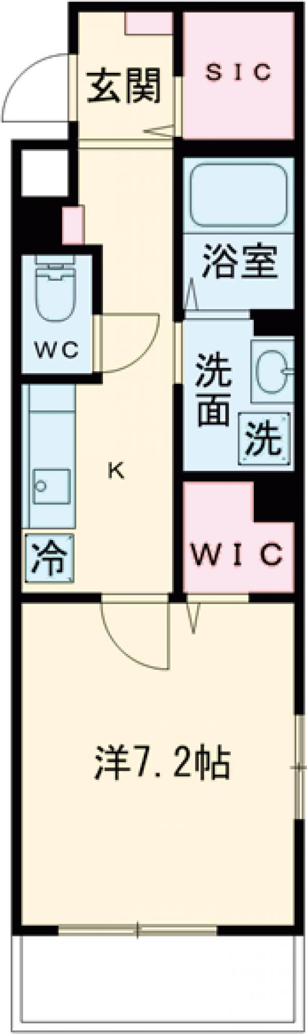 グリシーヌ(1K/2階)の間取り写真