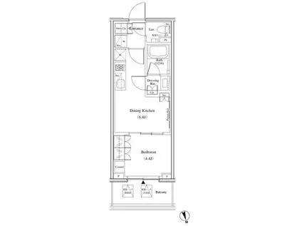 ザ・パークハビオ北千住(1DK/14階)の間取り写真