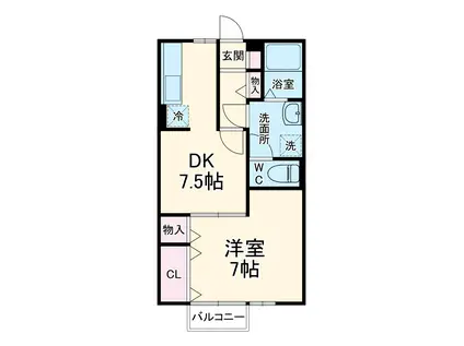 ハイネスK(1DK/1階)の間取り写真