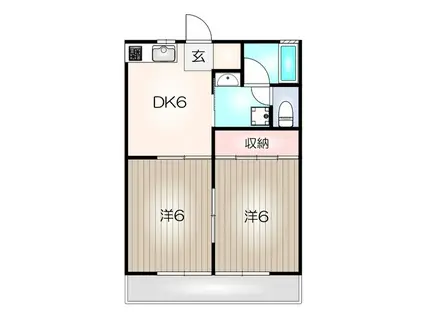 RESENCE TOYOTA(2DK/1階)の間取り写真