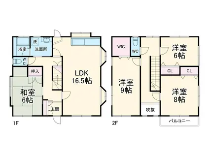 秩父鉄道本線 ソシオ流通センター駅 徒歩27分 2階建 築27年(4LDK)の間取り写真