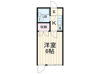 JOYフル六会(1K/1階)の間取り写真