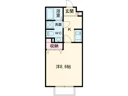 アムール七国(1K/2階)の間取り写真