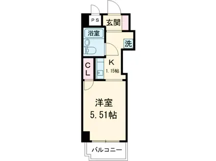 プライム雪谷(1K/2階)の間取り写真
