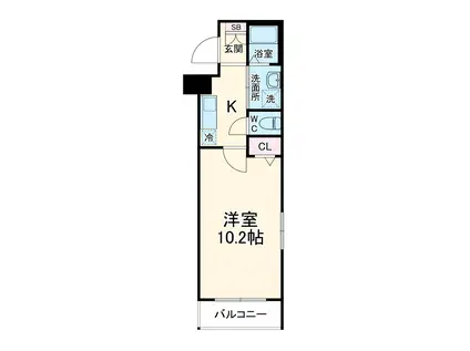 CRESTTAPP京都丹波口2(1K/2階)の間取り写真