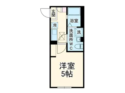 リノ・クレスト百合ヶ丘(1K/1階)の間取り写真