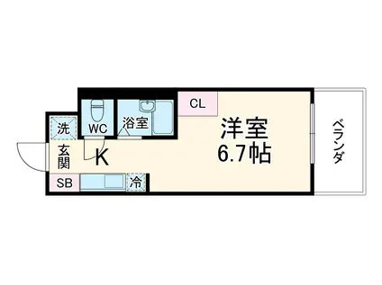 KICS湘南(ワンルーム/3階)の間取り写真