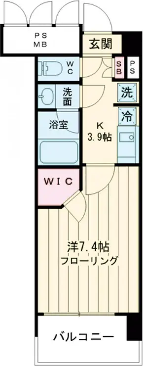 フォンテーヌ芝浦 14階階 間取り