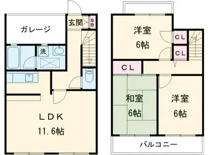 レジデンス光和１１４(3LDK)の間取り写真