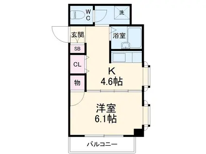 ライフピアモア茅ヶ崎(1K/4階)の間取り写真