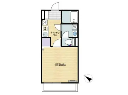 BELLE SWEET Ⅱ号館(1K/1階)の間取り写真