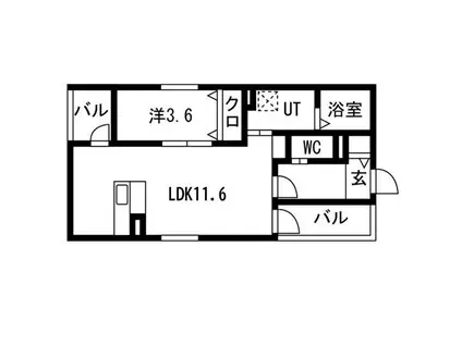ANECIS笠取町Ⅱ(1LDK/1階)の間取り写真