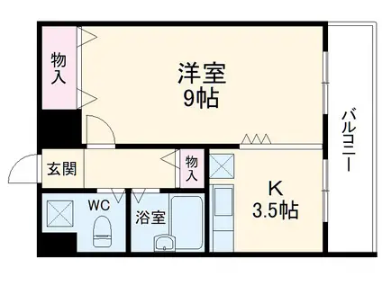 エリーフラッツ西ノ京(1K/3階)の間取り写真