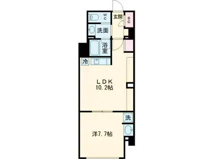 ルミーク北千住(1LDK/1階)の間取り写真