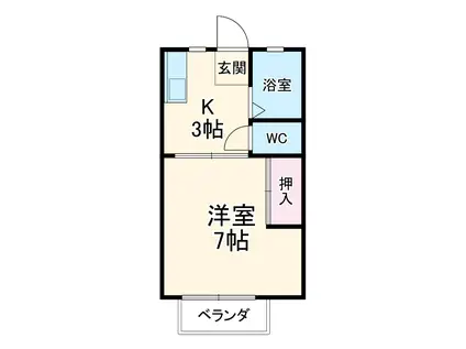 ブライトヒル壱町田(1K/2階)の間取り写真