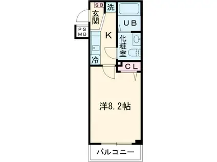 VERXEEDαAYASE(1K/2階)の間取り写真