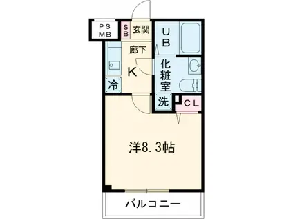 VERXEEDαAYASE(1K/2階)の間取り写真