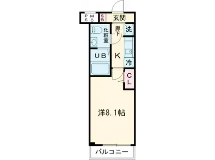 VERXEEDαAYASE(1K/3階)の間取り写真