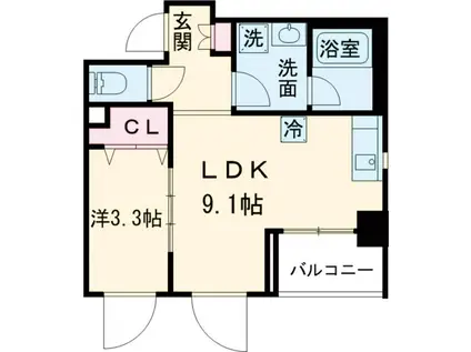 ルミーク北千住(1LDK/4階)の間取り写真