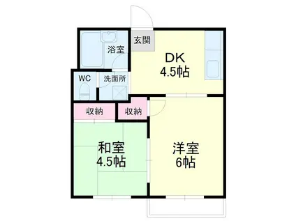 フォーブル掛川(2DK/1階)の間取り写真