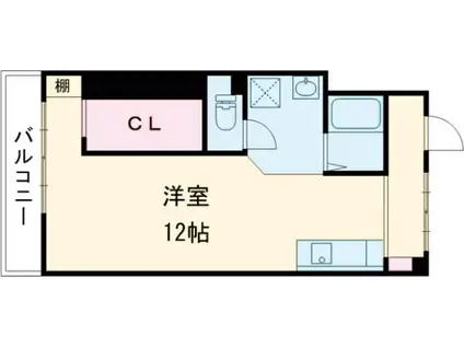 京都市東西線 二条城前駅 徒歩18分 6階建 築56年(ワンルーム/3階)の間取り写真