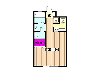 ラパークガーデン(1DK/2階)の間取り写真