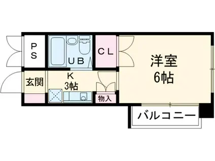 ユトリロジョイ(1K/2階)の間取り写真