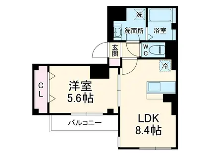 SKEY RESIDENCE塚越(1LDK/4階)の間取り写真