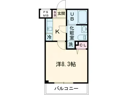 VERXEEDαAYASE(1K/4階)の間取り写真