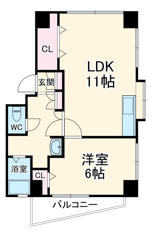 ラルーチェ(1LDK/2階)の間取り写真
