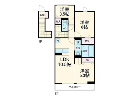 センチュリーハイムすみよし台 Ⅴ(3LDK/2階)の間取り写真
