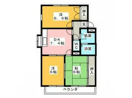 レジデンス南甚目寺(3DK/2階)の間取り写真