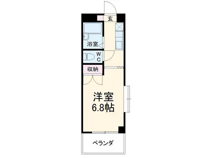 グランツ市川(1K/3階)の間取り写真