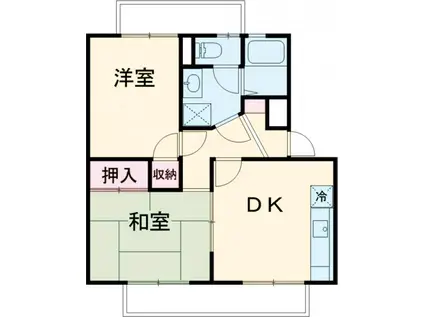 ウインベル村上(2DK/2階)の間取り写真