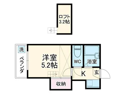 モアシャトー(1K/1階)の間取り写真