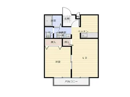 サンプラザC(1LDK/1階)の間取り写真