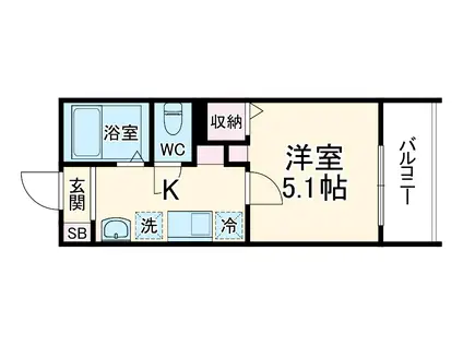 MELDIAかしわ台駅前(1K/1階)の間取り写真