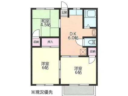 ファミール清水Ⅰ(3DK/2階)の間取り写真