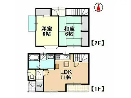 テラスハウス磯部(2LDK)の間取り写真