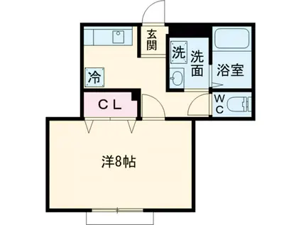 フラッツマグノリア(1K/2階)の間取り写真