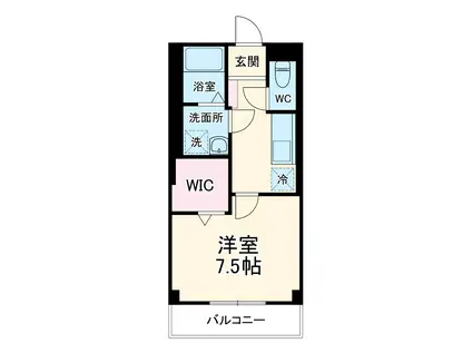 プランドール(1K/2階)の間取り写真