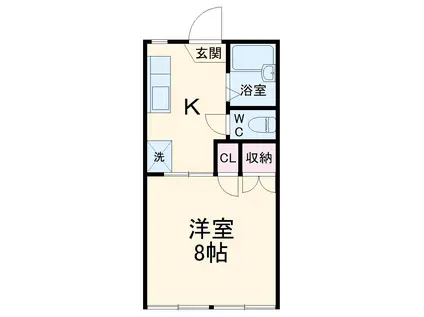 エスポワール ムラコシ(1K/1階)の間取り写真